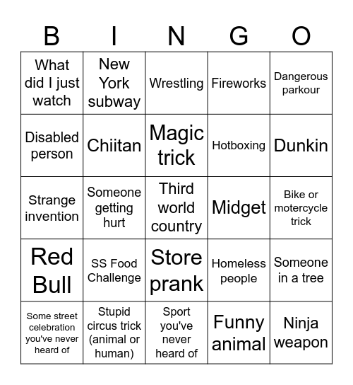 Griffin Facebook Reels Bingo Card