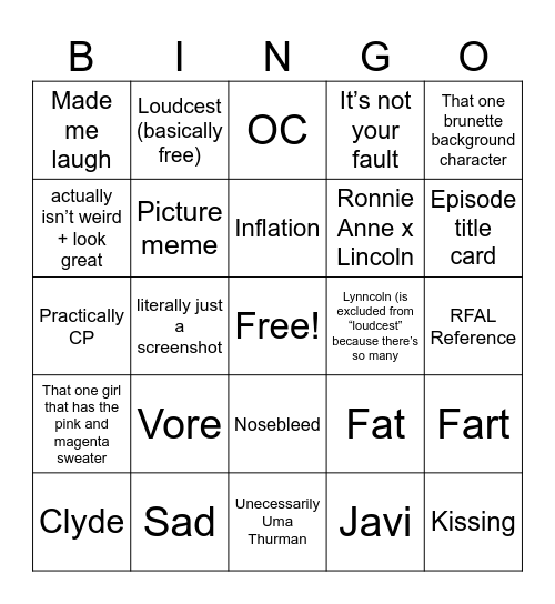 MYOGO LOUD HOUSE Bingo Card