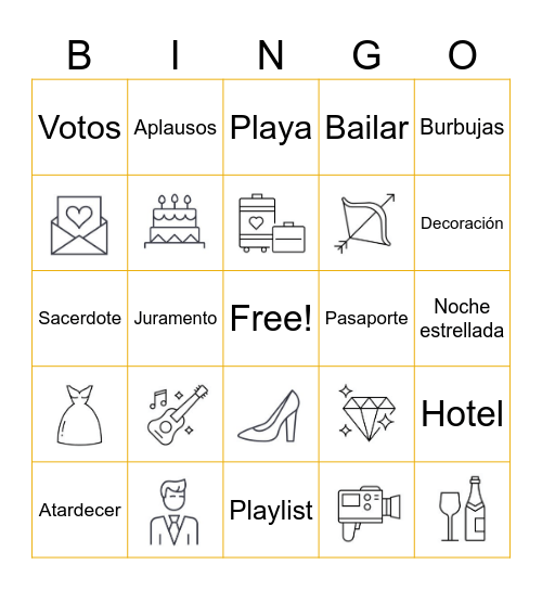 Lola’s Bridal Bingo Card