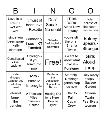 FLEXXXY'S GUILTY PLEASURES Bingo Card