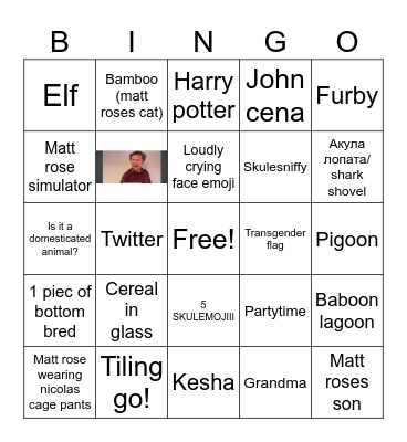 THE Matt Rose bingo Card