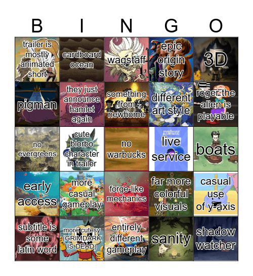 new don't starve game Bingo Card