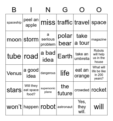 Unit 11: Will it really happen? Bingo Card