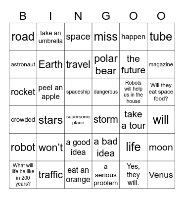 Unit 11: Will it really happen? Bingo Card