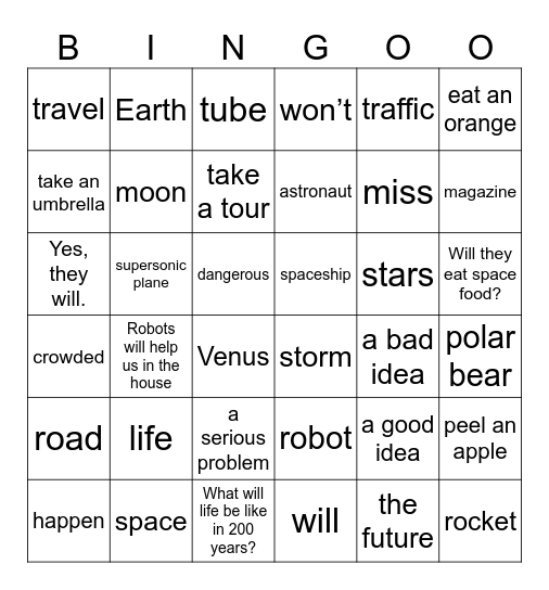 Unit 11: Will it really happen? Bingo Card
