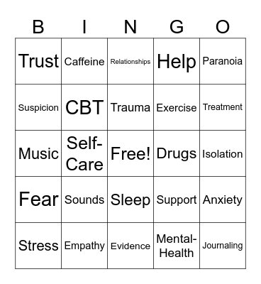 Paranoia Bingo Card
