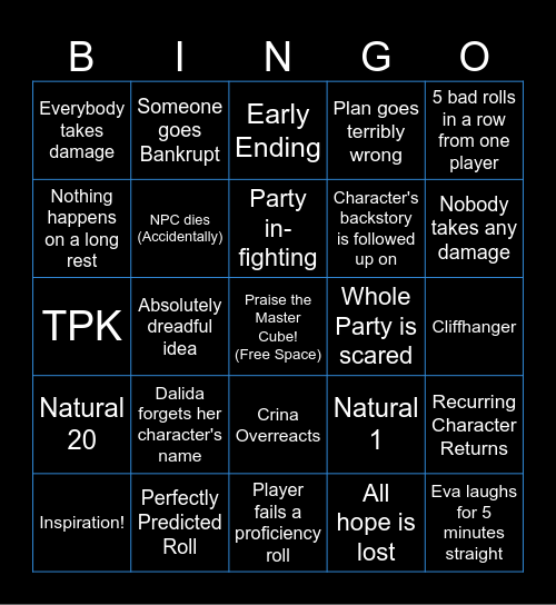 Geodyssey Bingo Card