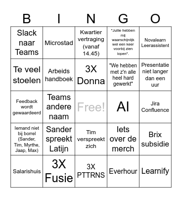 Bingo Presentatie Microstad Bingo Card