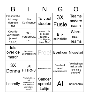 Bingo Presentatie Microstad Bingo Card
