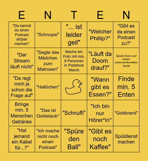 Podstock Bingo 2026 Bingo Card