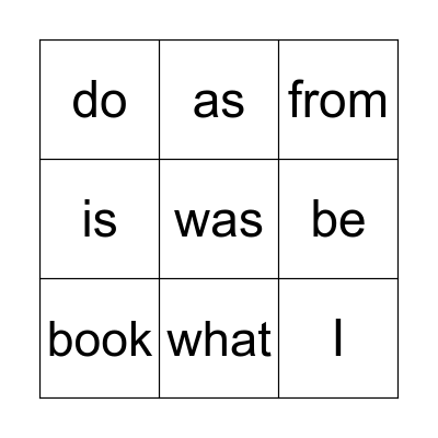 Heart Word Bingo Card
