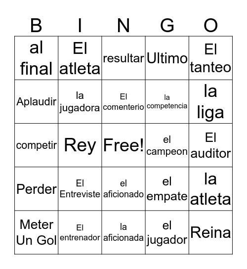 W Bingo Card