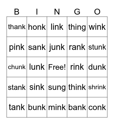 Glued Sounds Bingo Card