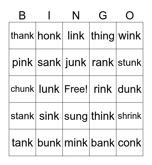 Glued Sounds Bingo Card