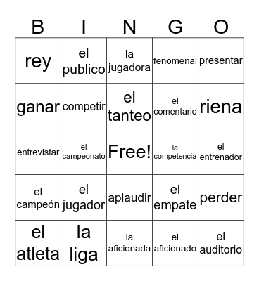 Los deportes  Bingo Card