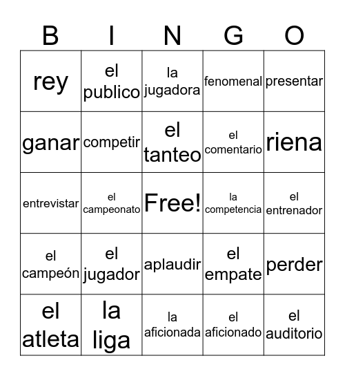 Los deportes  Bingo Card