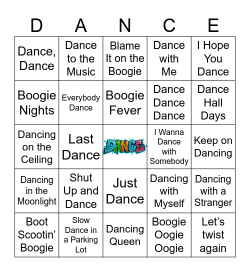 Dance Songs! Bingo Card