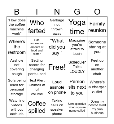 Surgery waiting room Bingo Card