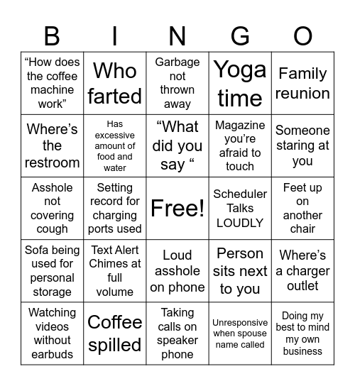 Surgery waiting room Bingo Card