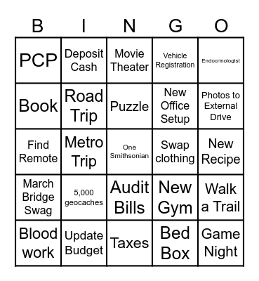 April 2926 Bingo Card