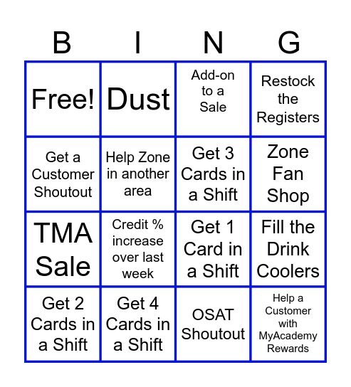 Credit Bingo!! Bingo Card