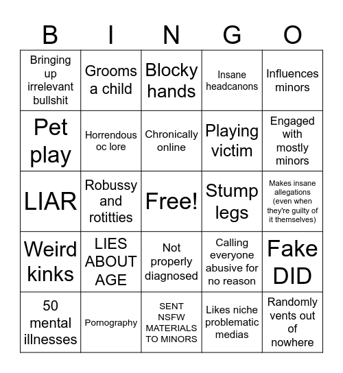 tykwftykwftykw Bingo Card