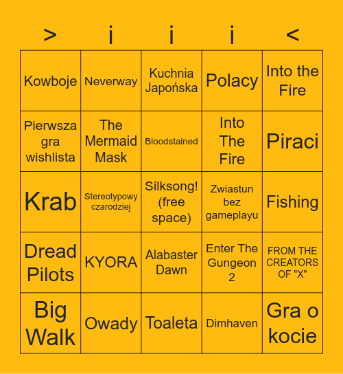 Potrójna iiinicjatywa Bingo Card