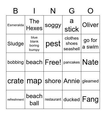 NTG and the Boring Beach Bag Bingo Card