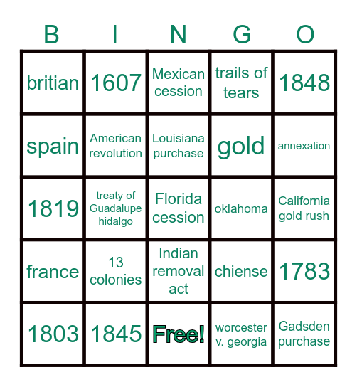 Kate bingo Card