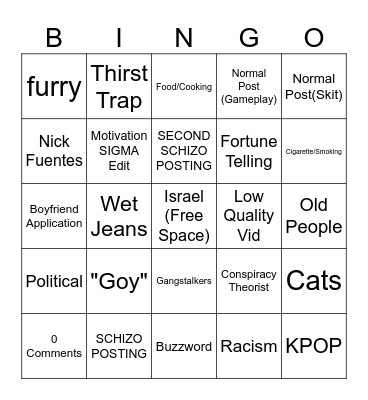 SOY FYP Bingo Card