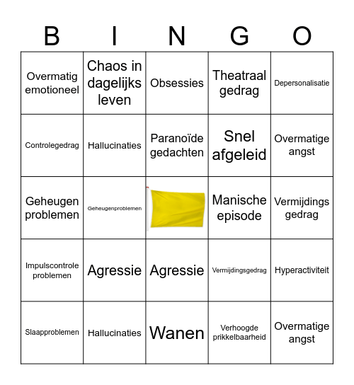 Gele Vlaggen Bingo Card