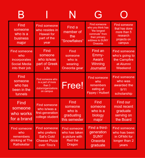 Human BINGO Card