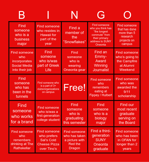 Human BINGO Card
