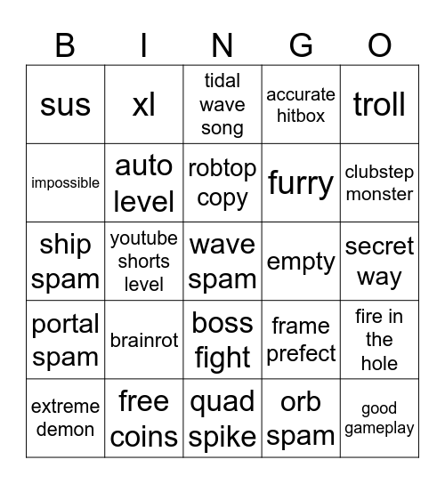 Gd bingo Card