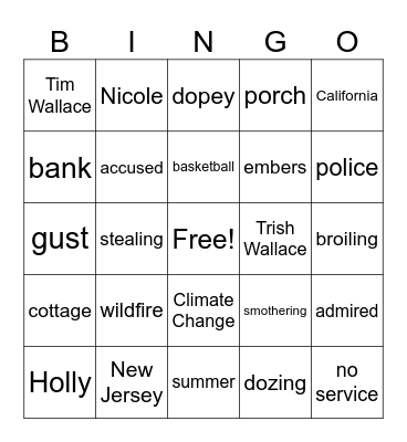 I survived Bingo Card