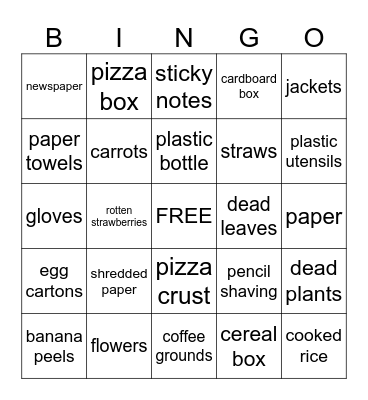 My Compost Bingo Card