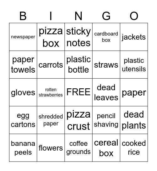 My Compost Bingo Card