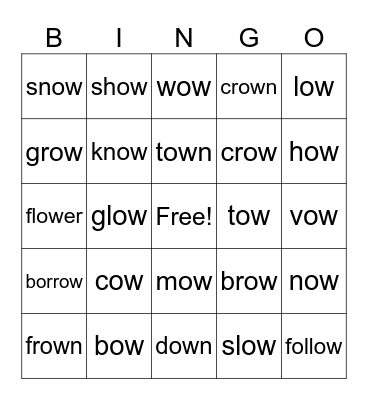 ow Bingo Card