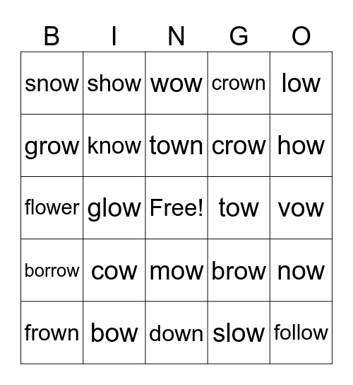 ow Bingo Card