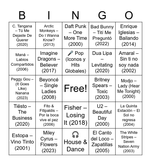 SE NOS CASA Bingo Card