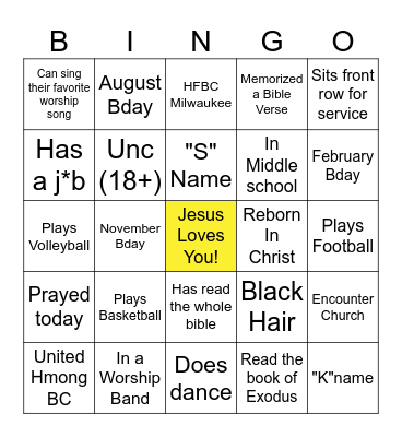 BINGO! Bingo Card