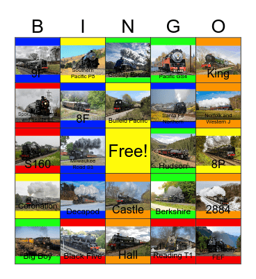 Steam Giants that I would like to drive one day Bingo Card