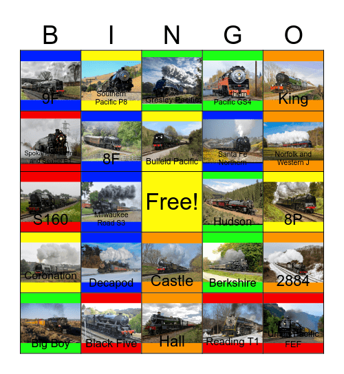 Steam Giants that I would like to drive one day Bingo Card