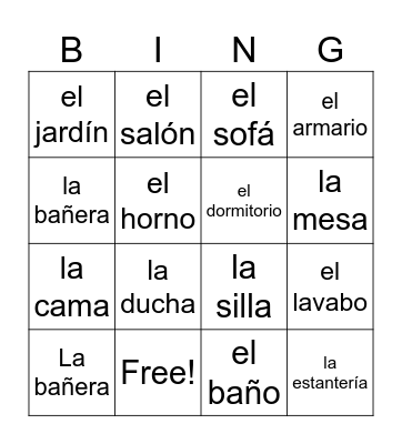 La casa Bingo Card