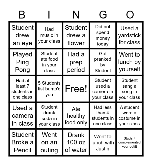Futures Bingo Card