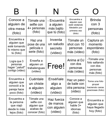 Wedding Bingo (Spanish) Bingo Card