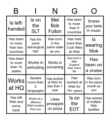 Icebreaker Bingo: Find Someone Who Bingo Card