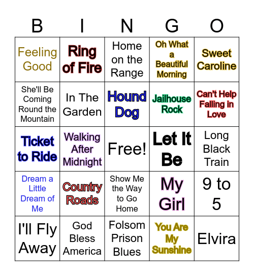 Music Bingo Card