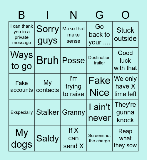 Jordan Bingo Card