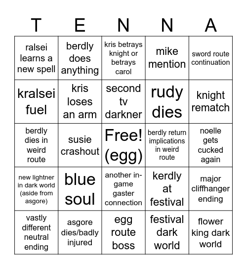 CHAPTER 5 Bingo Card